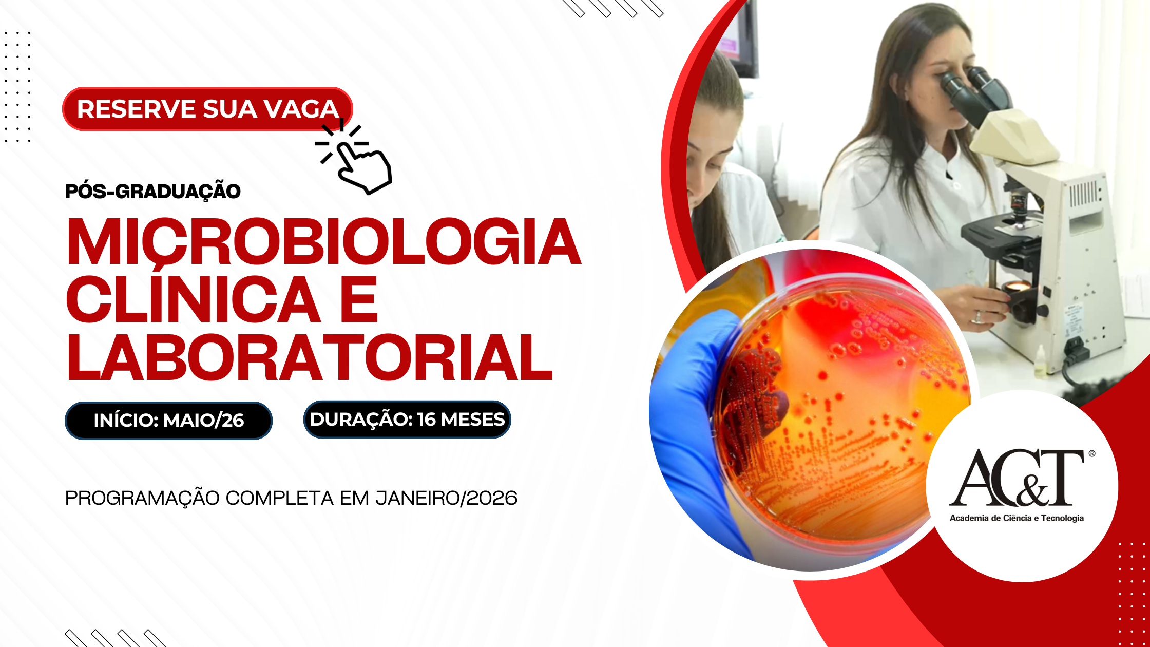 Pós-graduação em Microbiologia Clínica e Laboratorial - 2026 - aulas práticas.