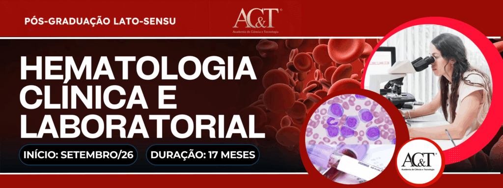 Folder da Pós em Hematologia Pós-Graduação em Hematologia Clínica e Laboratorial da Academia de Ciência e Tecnologia. Pós em hematologia.
